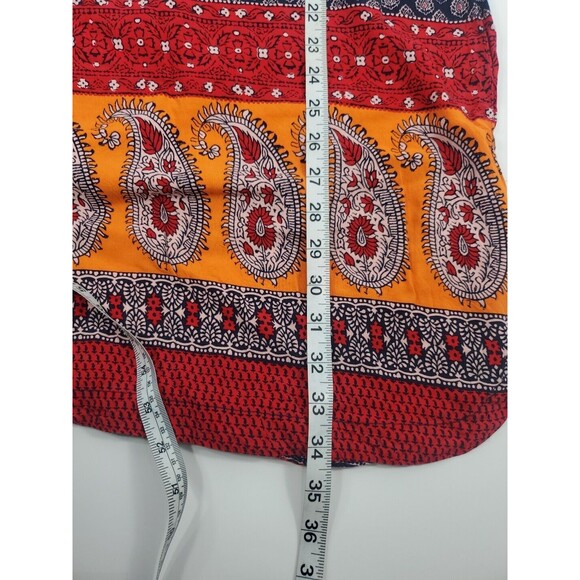 Beach Lunch Lounge Midi Smocked Tunic Dress Paisley Light Vicose XS Boho Chic‎ - Picture 8 of 8